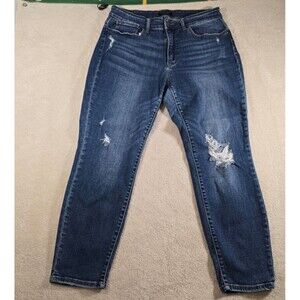 Judy Blue Jeans Women Size 16W Destroyed Slim Fit Dark Wash Style JB82204DK